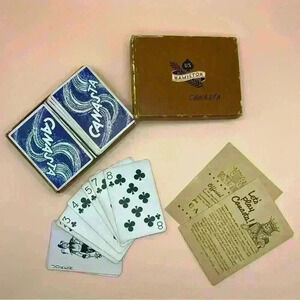 Vintage Hamilton US Canasta Blue White Playing Cards Double Deck Pre 70s